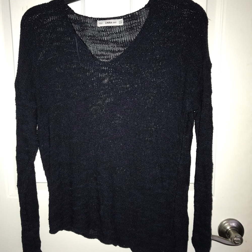 Zara Knit Sweater with Asymmetrical Hem